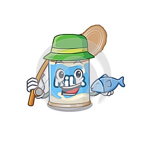 A Picture of happy Fishing condensed milk design