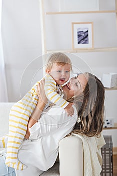 Picture of happy mother with adorable baby