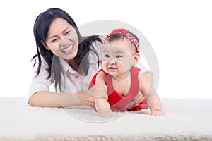 Picture of happy mother with adorable baby