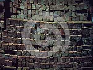 The picture of the heap of bricks.