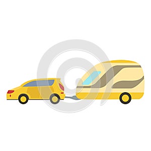 Picture of a house on wheels on a white background