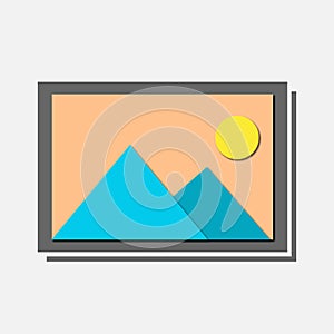 Picture icon button with paper cut style design