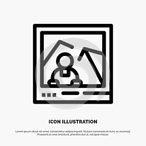 Picture, Image, Landmark, Photo Vector Line Icon