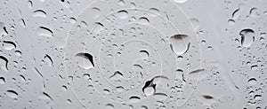 Picture Inside water rain drops on car window glass