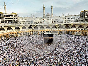 Picture of ka'bah in Masjidil Haram Makkah Saudi Arabia during hajj season photo