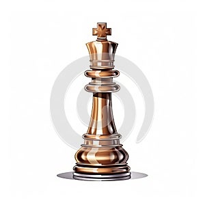 Picture of king from chess. World Chess Day. International Chess Day. July 20. Side view. Closeup. White background. Ai generated