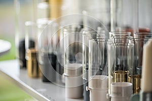 Picture of laboratory test tubes on a row