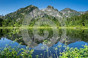 Picture Lake and Mt Shuksan in the Mt Baker National Recreation area of Washington State