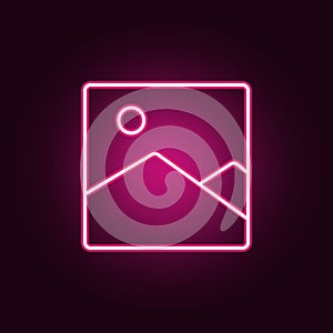 picture landscape neon icon. Elements of web set. Simple icon for websites, web design, mobile app, info graphics