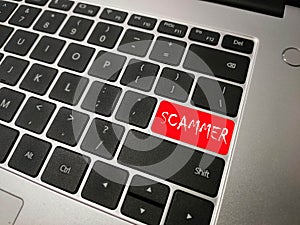 SCAMMER red button warning phrase.