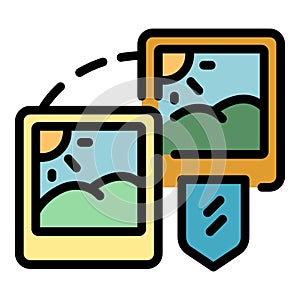 Picture law protection icon vector flat
