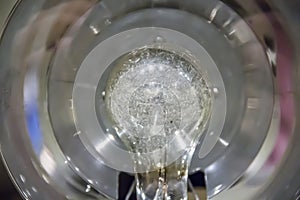 Light bulb on the flash of an old camera