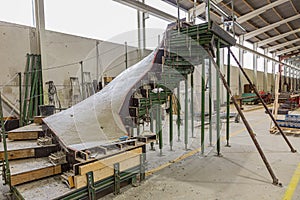 Picture of manufacturing a precast concrete stair in a German factory