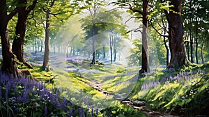 Picture a meadow carpeted with a delicate display of bluebells