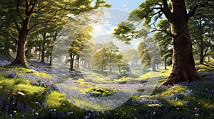 Picture a meadow carpeted with a delicate display of bluebells