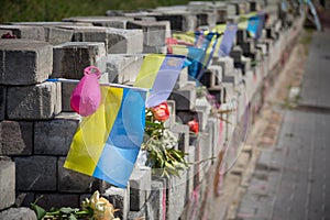 Picture of the memorial dedicated to the victims of the snipers killed during the 2014 Maidan revolts in Kiev, Ukraine