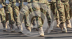 Military legs in cadence
