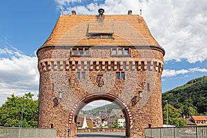 Picture of the Miltenberg city gate located non the main river bridge during daytime