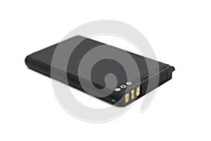 A picture of Mobile battery on white background with selective focus