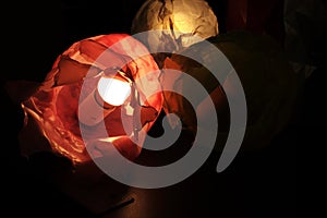 A picture of a modern interior lamp