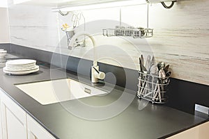 Picture of a modern white kitchen