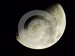 A picture of moon at night sky.