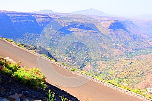 A picture of the mountains of Yemen - Haifan Mountains - agricultural fields at the foot of the mountain