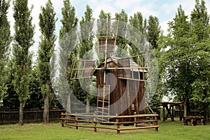 Picture of an old wooden wind-mill