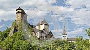 Orava castle during summer day, village Oravsky Podzamok, Slovakia, Europe