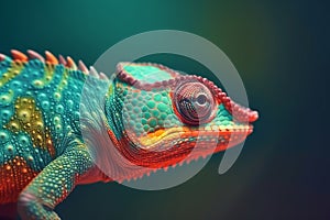 Picture of a panther, a chameleon, a furcifer, and a pardalis up close Generative AI. Generative ai