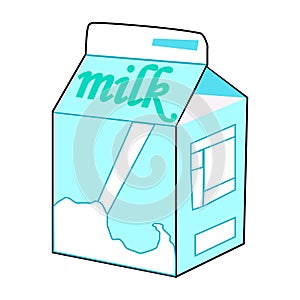Picture of paper bottle of milk. Vector illustration