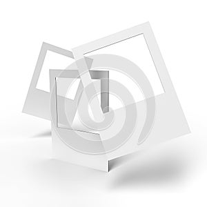 A picture perfect display of blank selfie frame boards with 3d render corrugated plastic correx texture isolated on a white