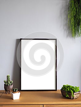 Picture photo art frame white empty blank space background design home gallery interior decoration