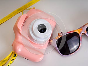 Picture of a pink camera toys