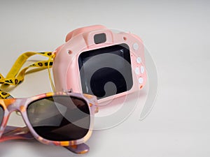 Picture of a pink camera toys