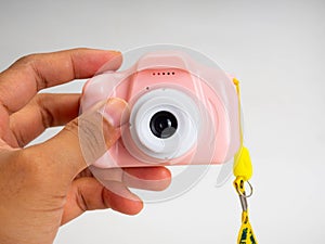 Picture of a pink camera toys