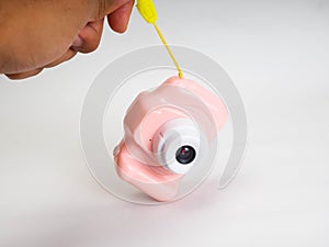 Picture of a pink camera toys