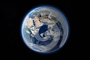 picture of planet earth with space background generative AI