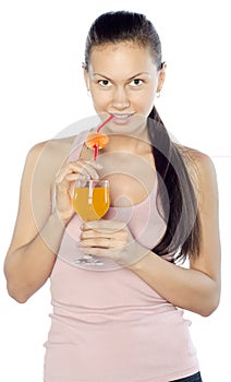 Picture of pretty woman with cocktail