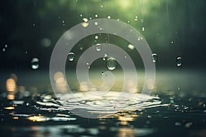 Raindrops circles. Raindrops making circles on the lake while raining background