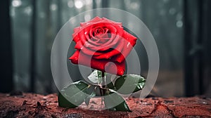 A picture of a red rose, which has a good meaning of love, and beauty, for each other, generative ai