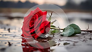 A picture of a red rose, which has a good meaning of love, and beauty, for each other, generative ai