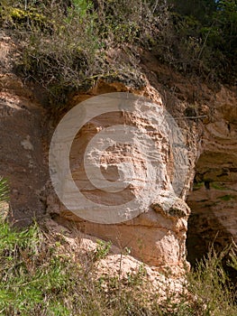 Picture with sandstone wall and tree roots