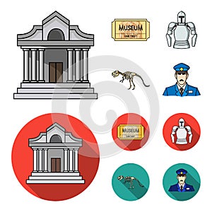 Picture, sarcophagus of the pharaoh, walkie-talkie, crown. Museum set collection icons in cartoon,flat style vector
