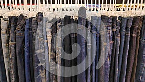 Picture of secondhand denim fabric pattern.