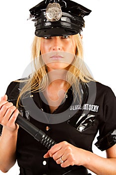 Picture of serious policewoman