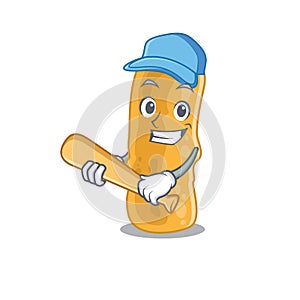Picture of shigella flexneri cartoon character playing baseball photo