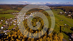 Small german village - Airphoto by drone photo