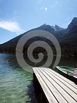 The picture shows the Hintersee lake views.