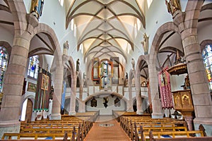 Inside of the new parish church in Scena South Tyrol, Italy photo